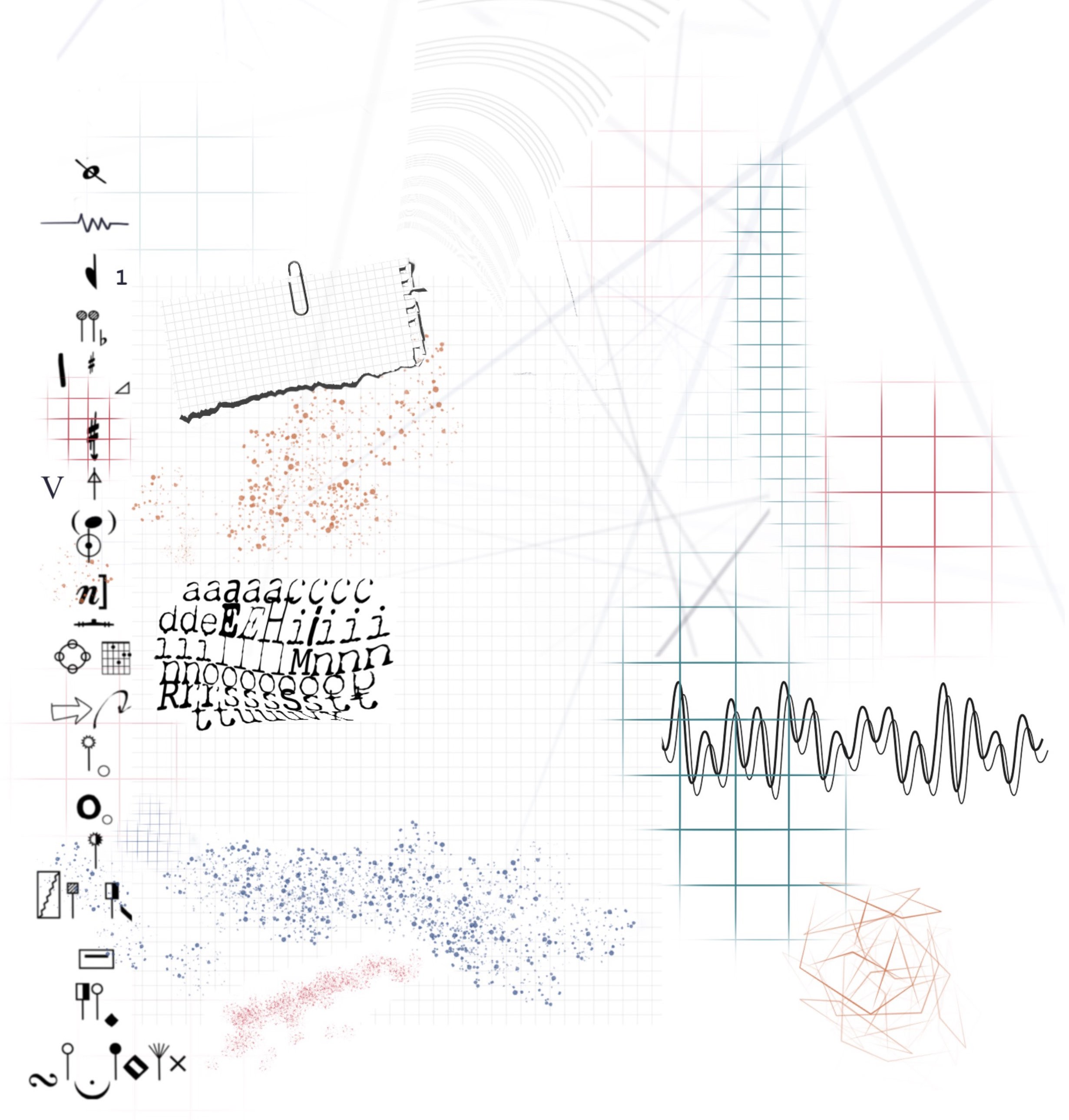 Musical symbols on graph paper